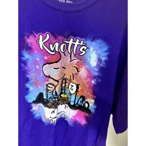 Peanuts Woodstock and Snoopy Knotts Dream Big Purple Blue T-Shirt Cedar Fair